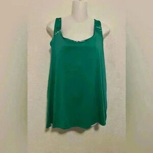 Womens Blouson Striped Printed Push up Strappy T-Back Tankini Top Green New XL